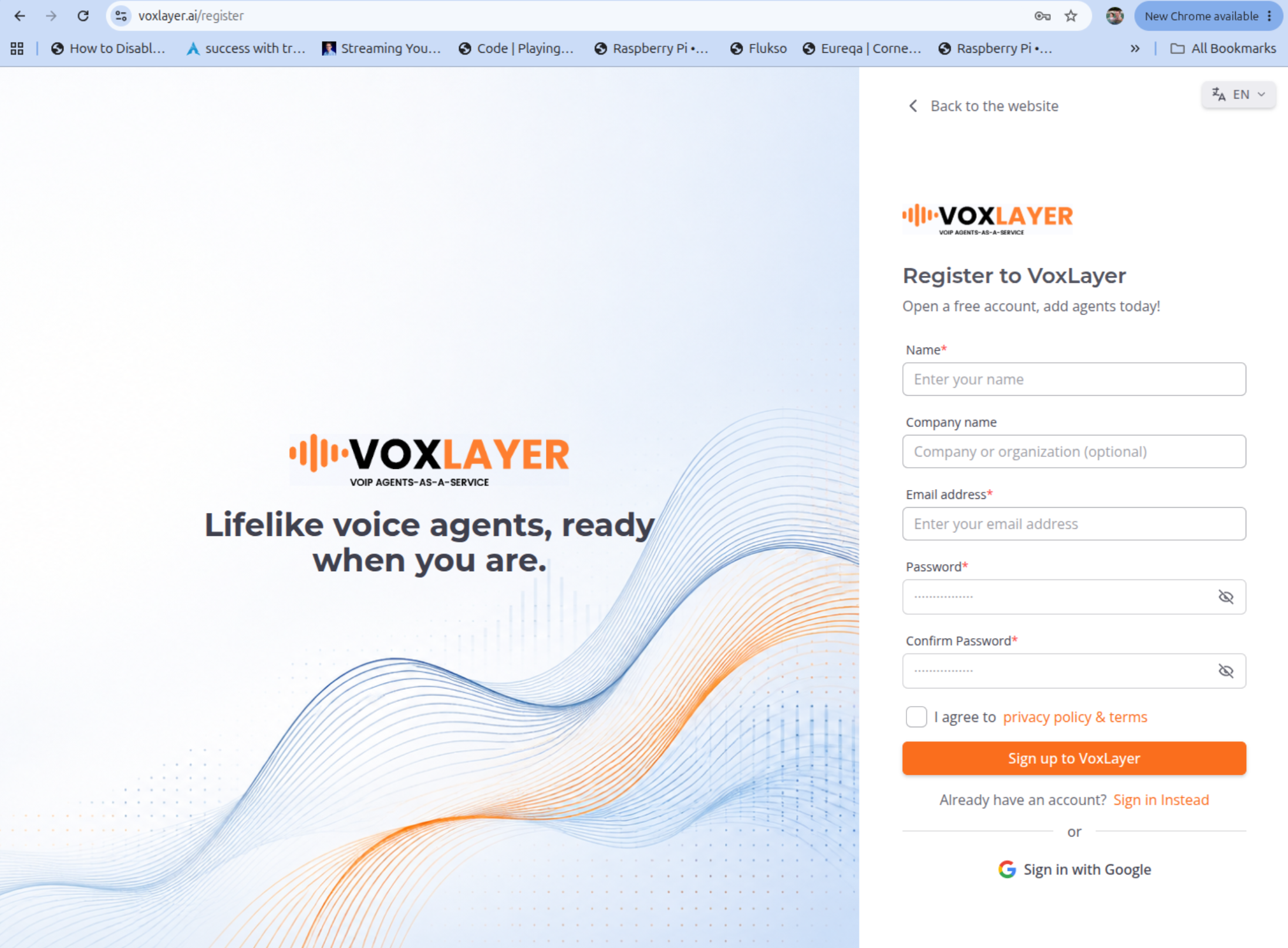 VoxLayer registration and getting started